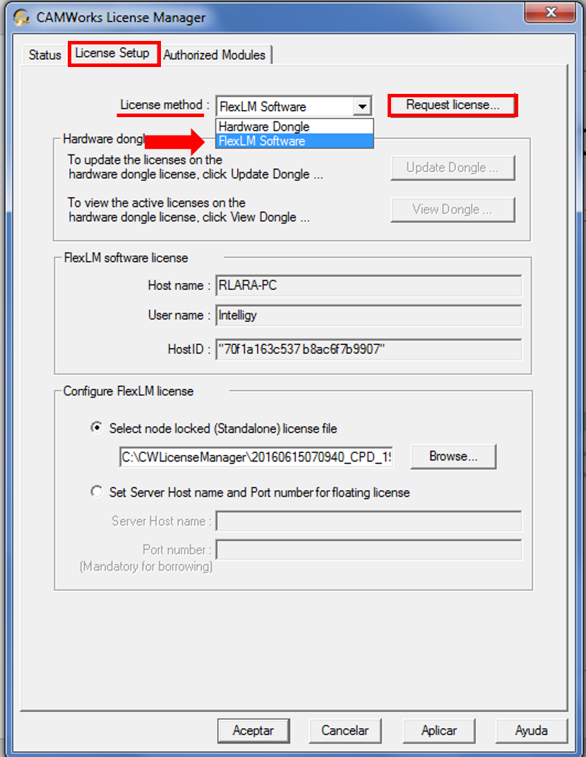 license setup