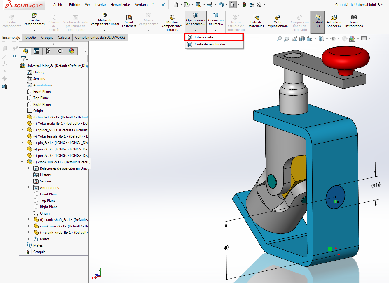 extruir corte