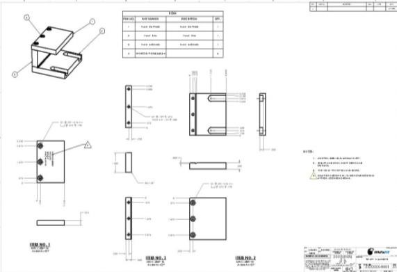 dibujo detallado de fabricación.