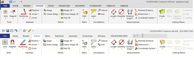 interfaz de solidworks composer