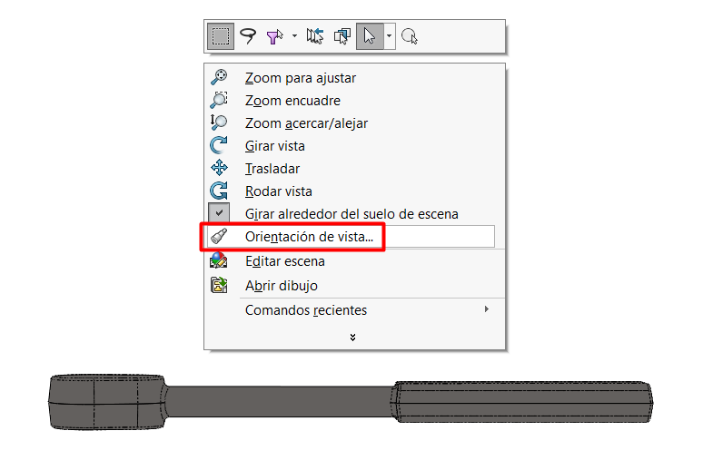 orientacion de vista del modelo