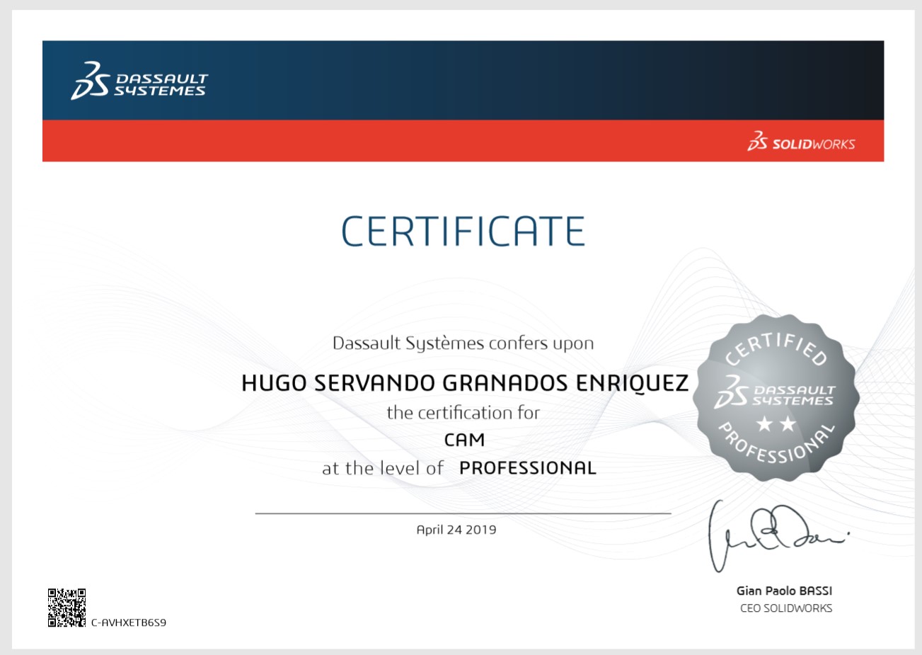 Certificado de SolidWorks