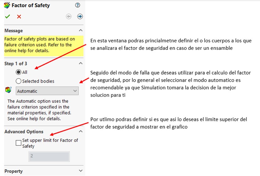 Pasos para corregir los factores de segurirdad en SolidWorks