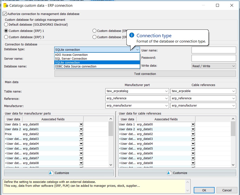 Creacion de bases de datos en ERP SolidWorks