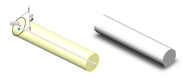 1.	Crearemos el cuerpo del cuerpo del tornillo, haciendo un croquis y extruyendolo