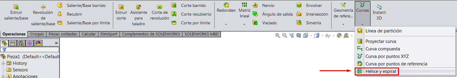tenemos la opción de “Hélice”