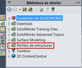 biblioteca creada de perfiles de estructuras