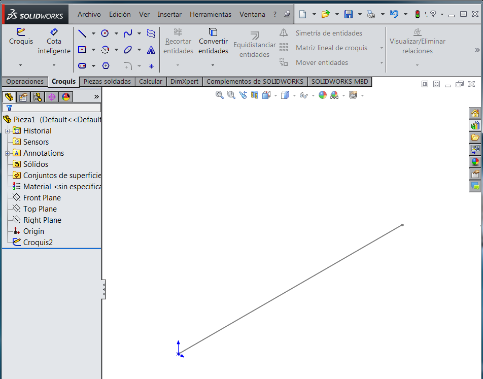 croquis guía en SolidWorks