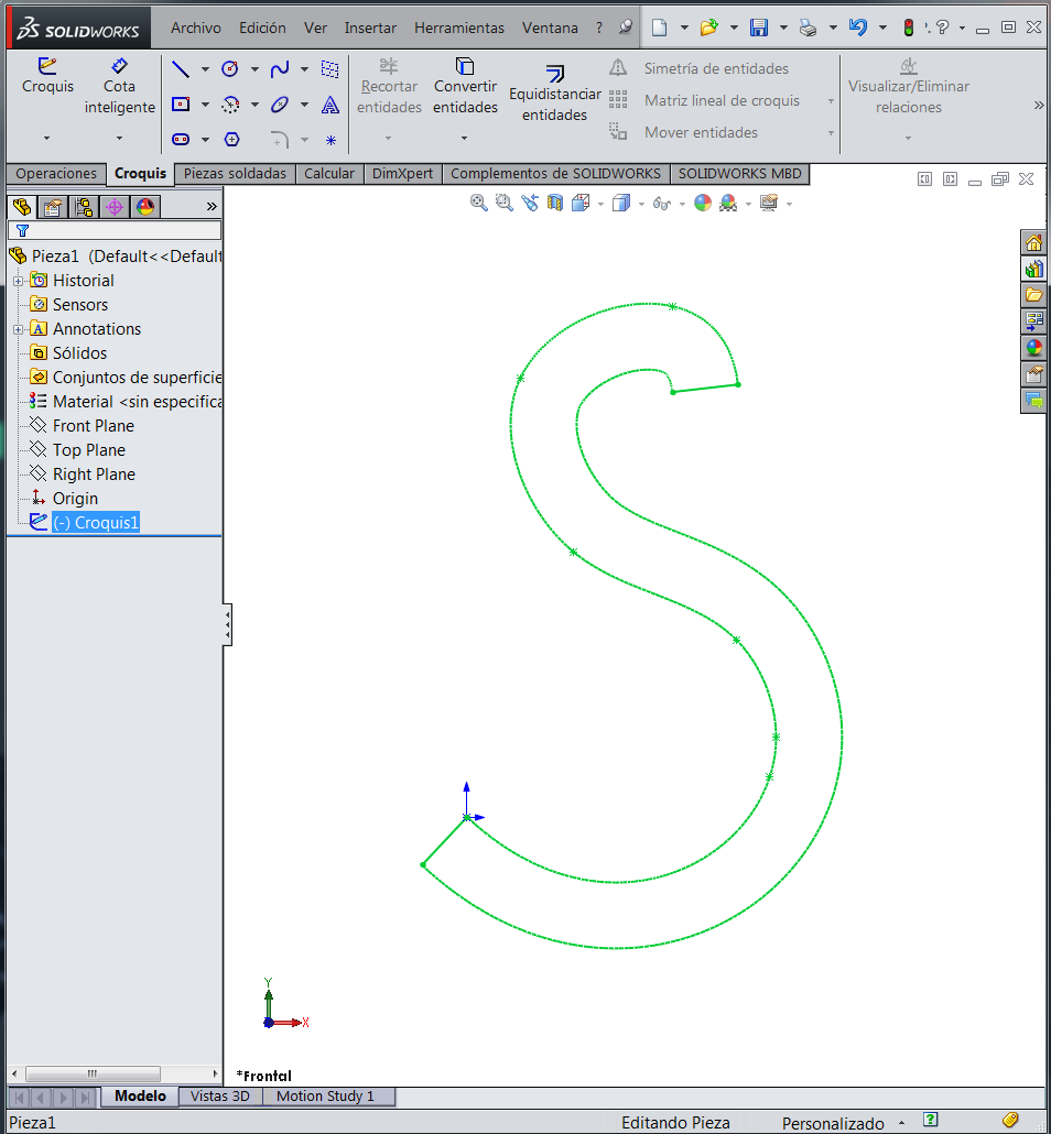 croquis crearemos la forma del perfil