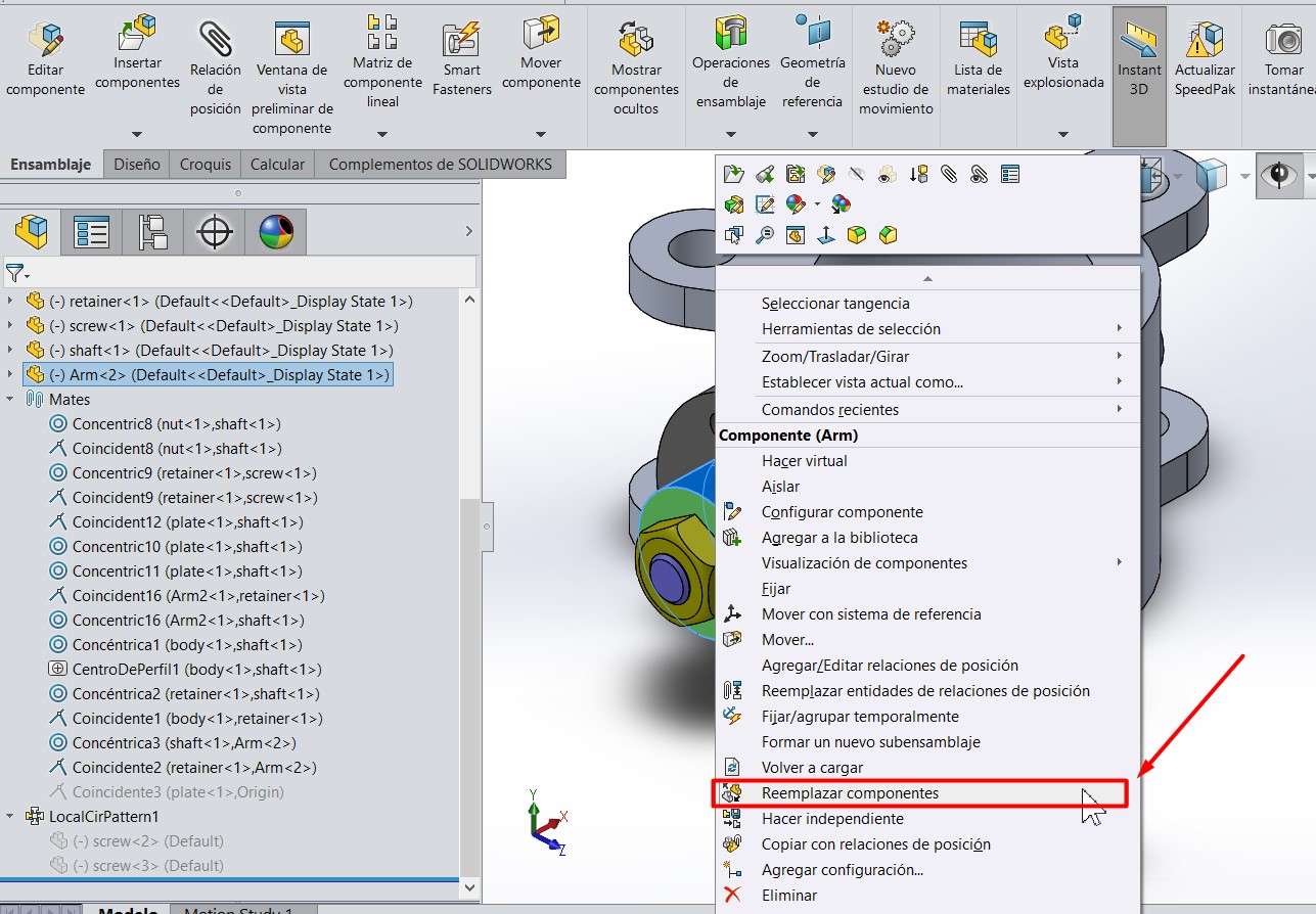 como-reemplazar-una-pieza-del-ensamble-en-solidworks