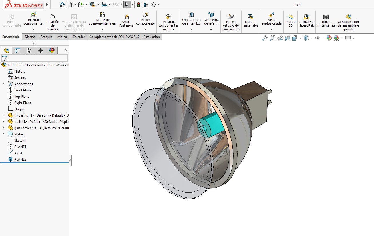 BOMBILLO SOLIDWORKS